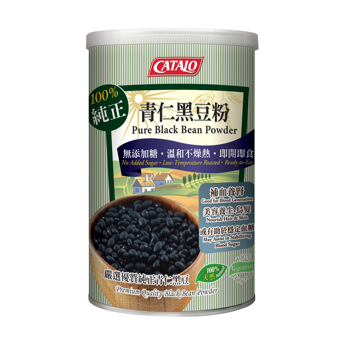 CATALO家得路100%純正青仁黑豆粉 454克,含豐富纖維,烏髮補腎,促進血液循環,改善皮膚,適合素食者及關注心臟人士。